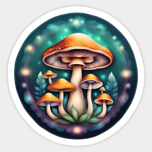 Mushroom Family Mandala Sticker